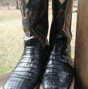 Men's Larry Mahan's square toe black Texan Boots